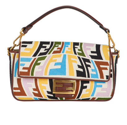 X Sarah Coleman Vitello FF Fisheye Baguette, £1,100, Handbags, Black/Blue/Brown/Green/Pink/Yellow, Canvas, Front view
